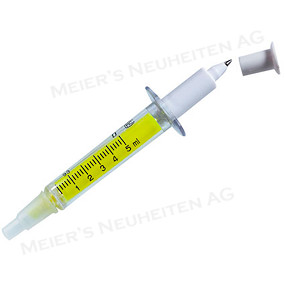 Werbeartikel High-lighter Injections-Marker mit Kugelschreiber